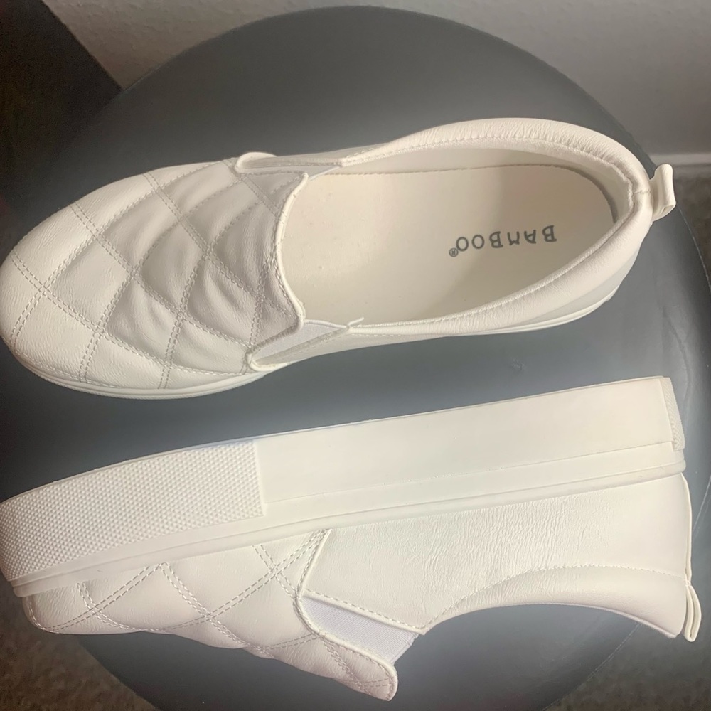 Platform White Quilted Sneaker NWOT
